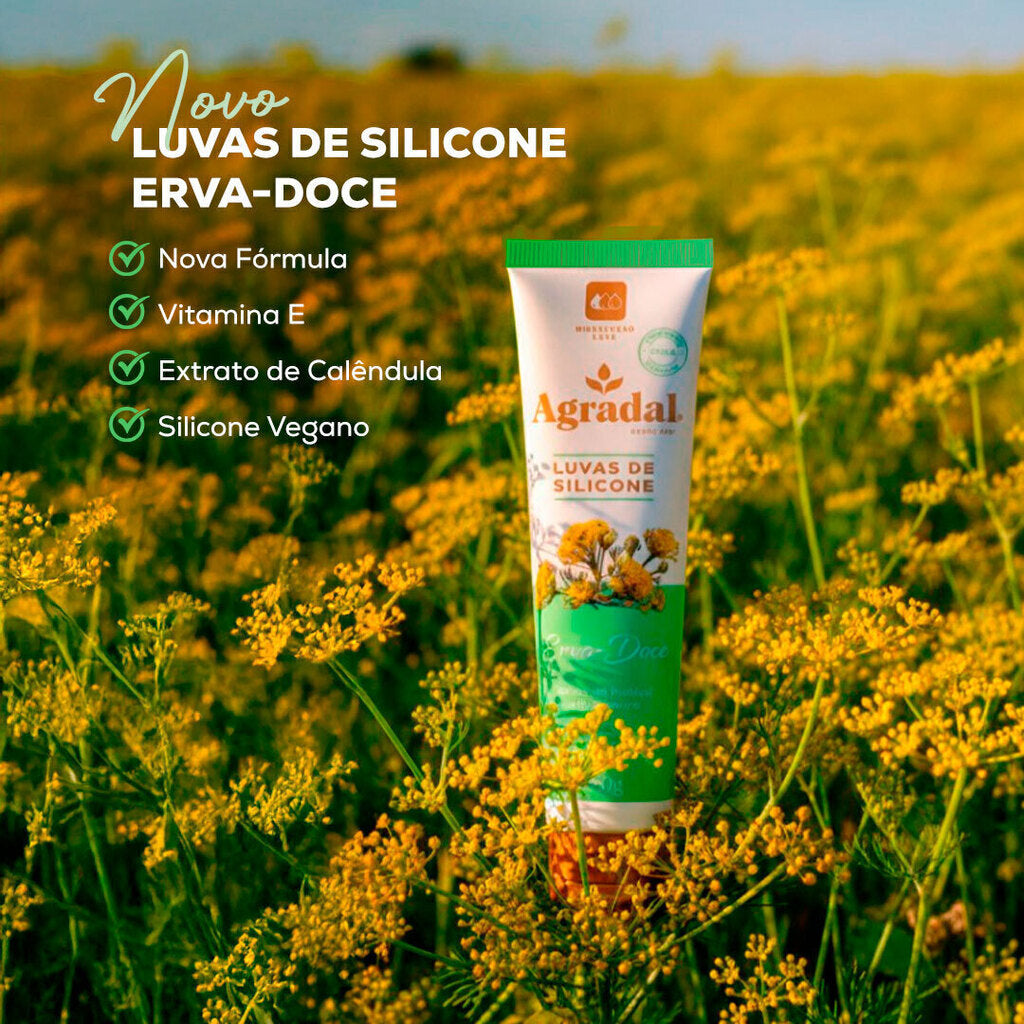 Creme Mãos Luvas de Silicone Erva-Doce Agradal 60g