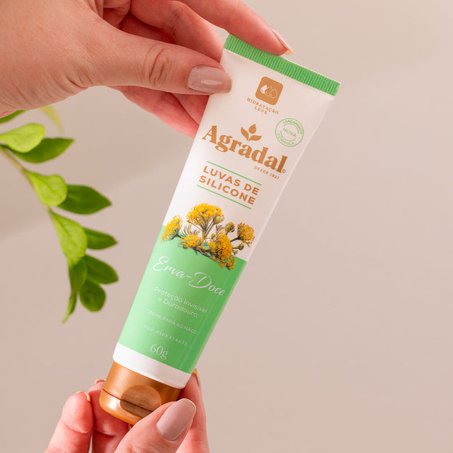 Creme Mãos Luvas de Silicone Erva-Doce Agradal 60g