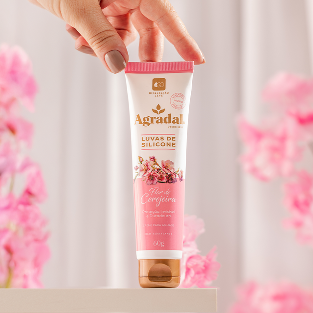 Creme Mãos Luvas de Silicone Flor de Cerejeira Agradal 60g