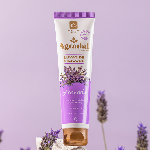 Creme Mãos Luvas de Silicone Lavanda Agradal 60g