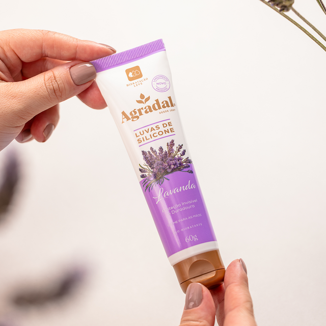 Creme Mãos Luvas de Silicone Lavanda Agradal 60g