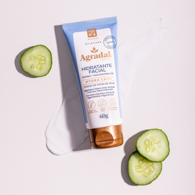 Hidratante Facial Pepino + Niacinamida 2% Hydra Care Agradal 60g