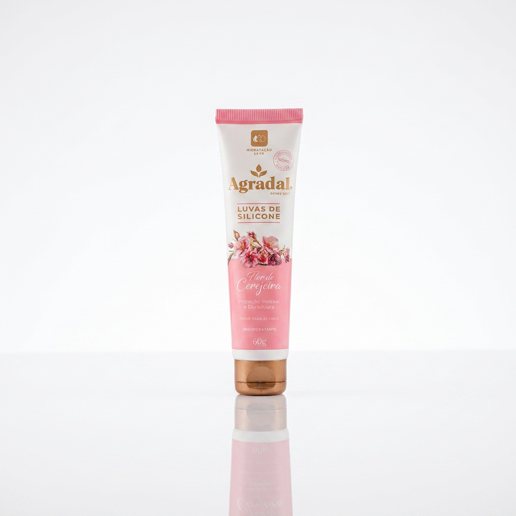 Creme Mãos Luvas de Silicone Flor de Cerejeira Agradal 60g