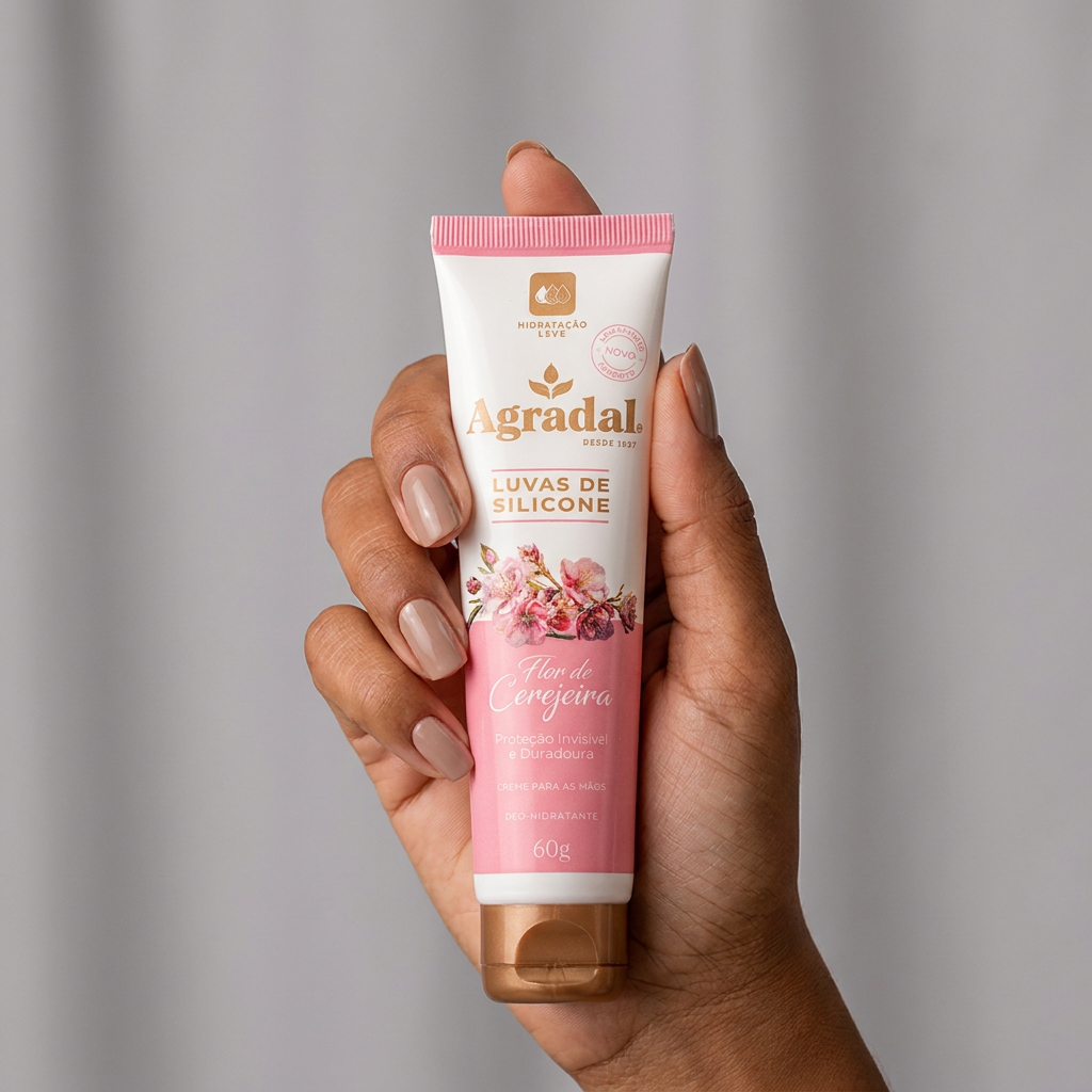 Creme Mãos Luvas de Silicone Flor de Cerejeira Agradal 60g